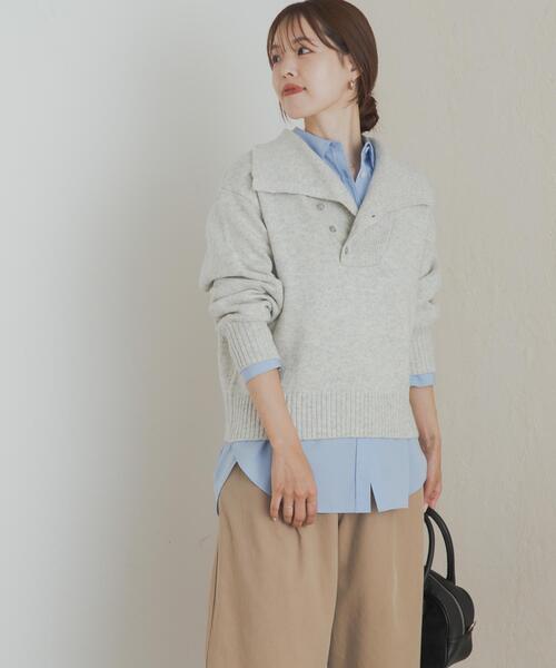 embryoニット 変形カラーニットプルオーバー（ニット/セーター）｜URBAN RESEARCH