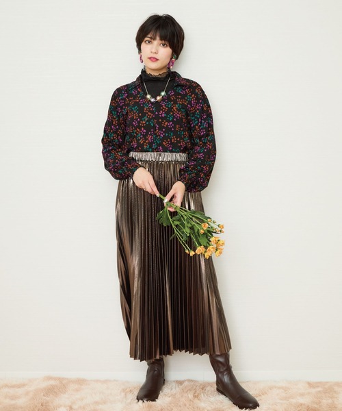 JETSET SOLO PLUS (ジェットセットソロプラス)の「【mademoiselle YEYE】リーフプリント ブラウス(シャツ/ブラウス・レディース・ブラック・36)」の2枚目の写真