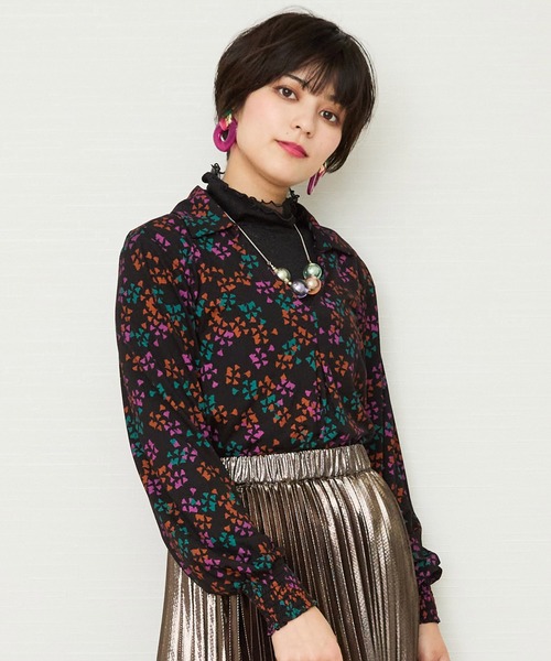 JETSET SOLO PLUS (ジェットセットソロプラス)の「【mademoiselle YEYE】リーフプリント ブラウス(シャツ/ブラウス・レディース・ブラック・36)」の6枚目の写真