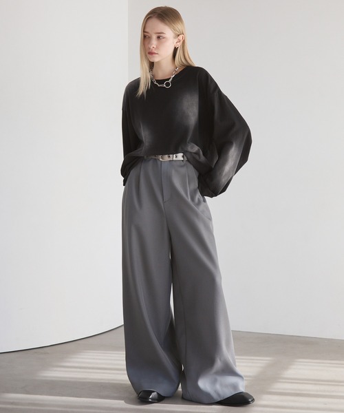 Spielio(シュピーリオ)の「【Spielio】Distressed fade design slacks/ダメージ加工フェードデザインスラックス(スラックス・メンズ・ブラック/グレー・L/M/S)」の14枚目の写真