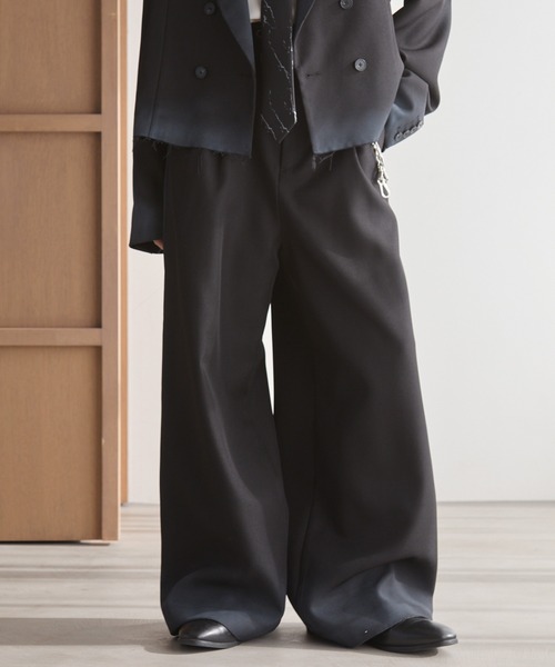 Spielio】Distressed fade design slacks/ダメージ加工フェード