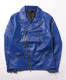 ジョンブル ライダースジャケット　スエード ネイビー ブランド古着】メンズのライダースジャケット（ブルー・ネイビー/青色