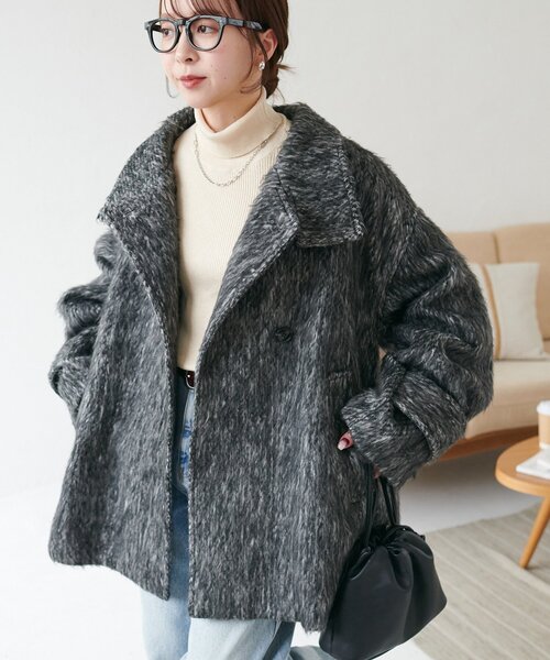 メランジシャギースタンドミドルコート（その他アウター）｜DISCOAT