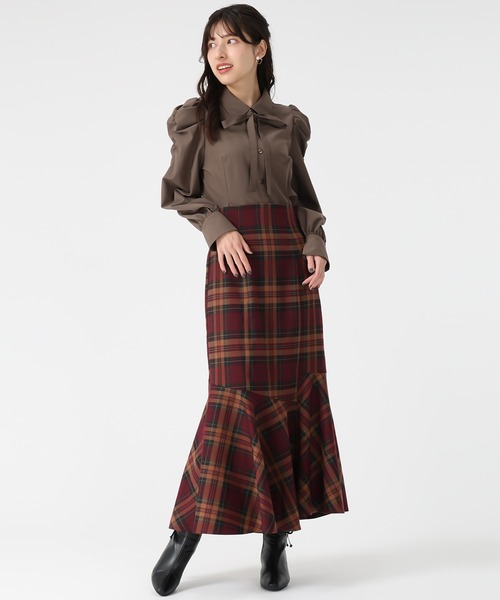 31 Sons de mode（トランテアン　ソン　ドゥ　モード）の「2025秋冬新作 アシメティアードマーメイドスカート（スカート・レディース・ブラウン/ブルー/レッド・S/M）」の13枚目の写真