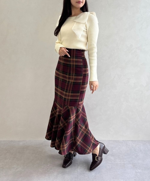 31 Sons de mode（トランテアン　ソン　ドゥ　モード）の「2025秋冬新作 アシメティアードマーメイドスカート（スカート・レディース・ブラウン/ブルー/レッド・S/M）」の16枚目の写真