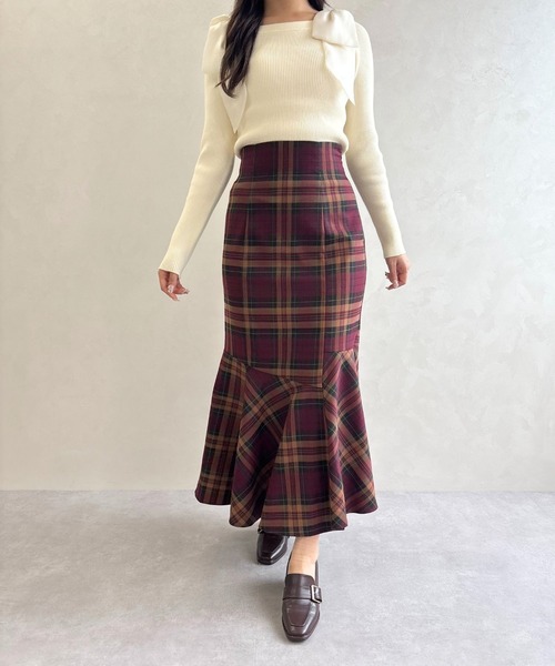 31 Sons de mode（トランテアン　ソン　ドゥ　モード）の「2025秋冬新作 アシメティアードマーメイドスカート（スカート・レディース・ブラウン/ブルー/レッド・S/M）」の17枚目の写真