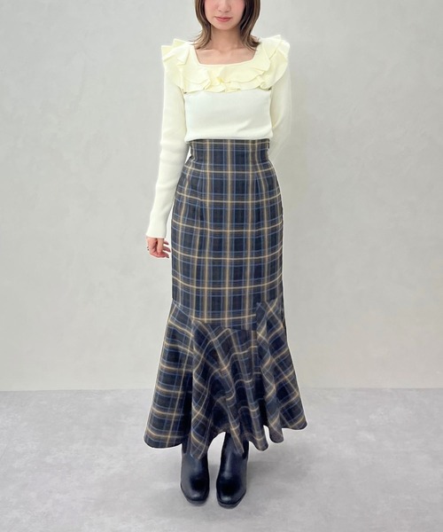 31 Sons de mode（トランテアン　ソン　ドゥ　モード）の「2025秋冬新作 アシメティアードマーメイドスカート（スカート・レディース・ブラウン/ブルー/レッド・S/M）」の20枚目の写真