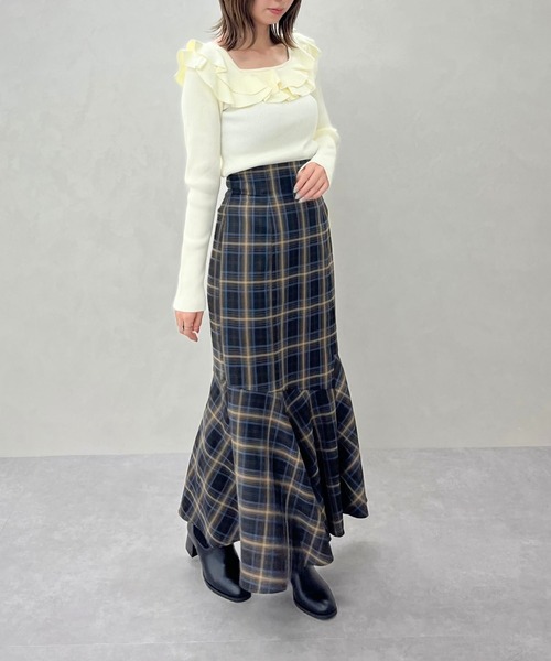 31 Sons de mode（トランテアン　ソン　ドゥ　モード）の「2025秋冬新作 アシメティアードマーメイドスカート（スカート・レディース・ブラウン/ブルー/レッド・S/M）」の21枚目の写真