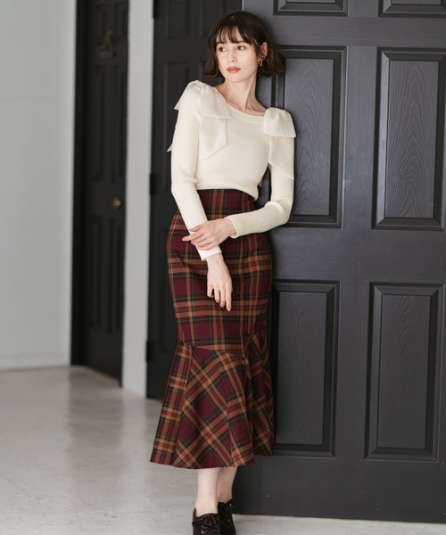 31 Sons de mode（トランテアン　ソン　ドゥ　モード）の「2025秋冬新作 アシメティアードマーメイドスカート（スカート・レディース・ブラウン/ブルー/レッド・S/M）」の22枚目の写真