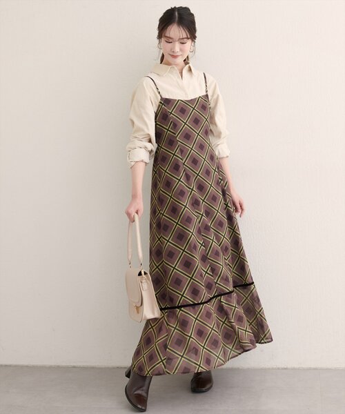 natural couture（ナチュラルクチュール）の「ベロア切り替えキャミワンピース（ワンピース・レディース・ブラウン/ブラウン系その他・FREE）」の16枚目の写真