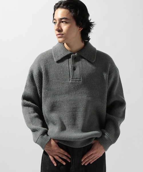 セール】両畦ニットポロプルオーバー（ニット/セーター）｜niko and