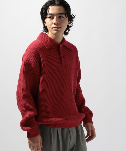 niko and...(ニコアンド)の「両畦ニットポロプルオーバー(ニット/セーター・メンズ・レッド/グレー/ネイビー・MEDIUM/LARGE)」の5枚目の写真