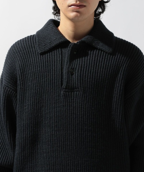 niko and...(ニコアンド)の「両畦ニットポロプルオーバー(ニット/セーター・メンズ・レッド/グレー/ネイビー・MEDIUM/LARGE)」の9枚目の写真