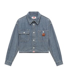 WASHED DENIM CROP SHIRT