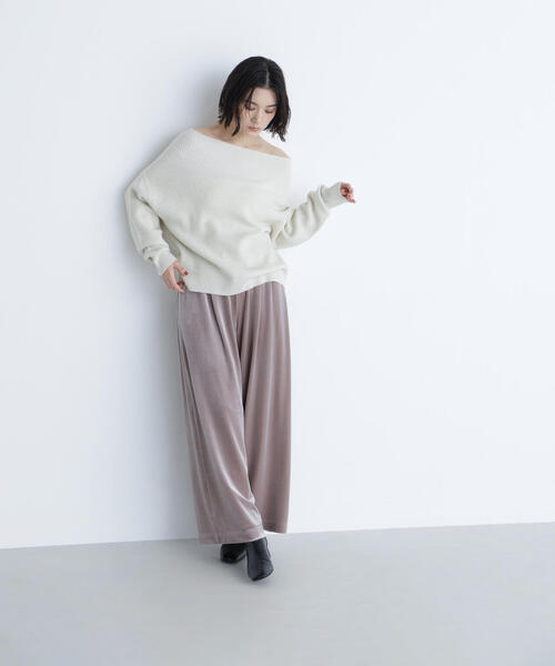 NATURAL BEAUTY BASIC(ナチュラルビューティーベーシック)の「◇ベロアイージーパンツ(その他パンツ・レディース・ブラック/グレイッシュベージュ・MEDIUM/P/S)」の19枚目の写真