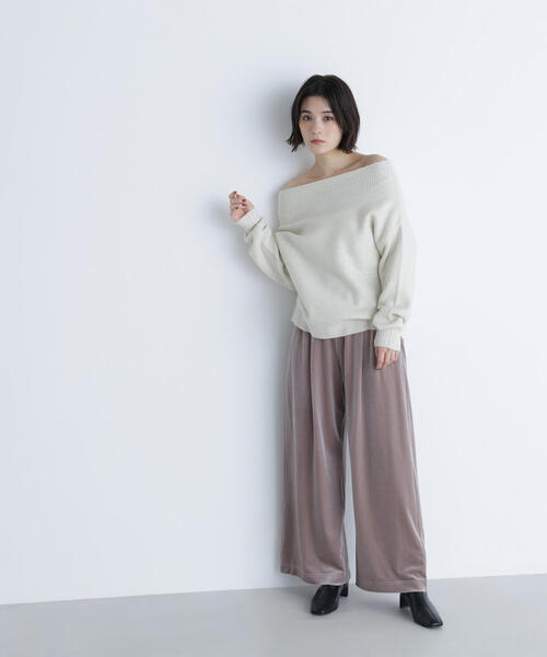 NATURAL BEAUTY BASIC(ナチュラルビューティーベーシック)の「◇ベロアイージーパンツ(その他パンツ・レディース・ブラック/グレイッシュベージュ・MEDIUM/P/S)」の17枚目の写真
