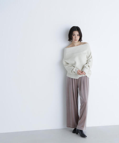 NATURAL BEAUTY BASIC(ナチュラルビューティーベーシック)の「◇ベロアイージーパンツ(その他パンツ・レディース・ブラック/グレイッシュベージュ・MEDIUM/P/S)」の15枚目の写真
