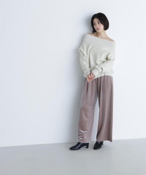 NATURAL BEAUTY BASIC(ナチュラルビューティーベーシック)の「◇ベロアイージーパンツ(その他パンツ・レディース・ブラック/グレイッシュベージュ・MEDIUM/P/S)」の14枚目の写真