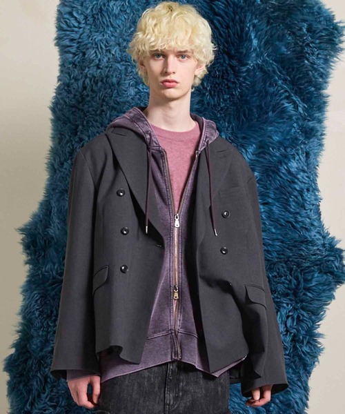 MAISON SPECIAL（メゾンスペシャル）の「《UNISEX》Toro-washer Prime-Ove Double Jacket/トロワッシャープライムオーバーダブルジャケット【MAISON SPECIAL/メゾンスペシャル】■セットアップ対応■（テーラードジャケット・メンズ・ブラック/チャコールグレー/ブラウン/グレイッシュベージュ・0/1/2）」の3枚目の写真