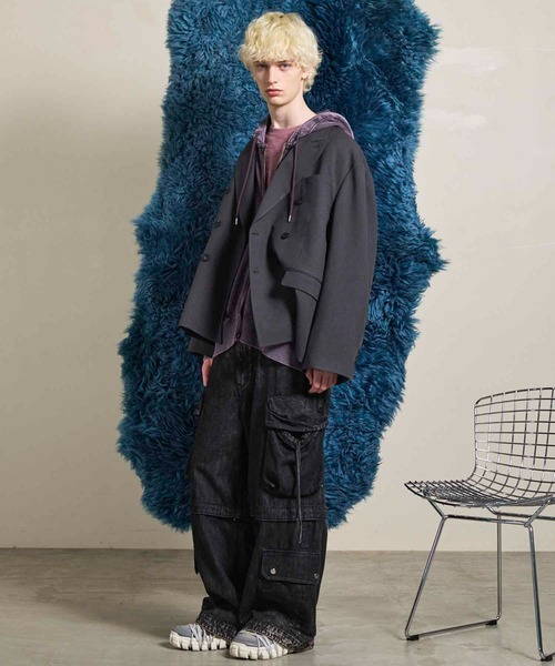 MAISON SPECIAL（メゾンスペシャル）の「《UNISEX》Toro-washer Prime-Ove Double Jacket/トロワッシャープライムオーバーダブルジャケット【MAISON SPECIAL/メゾンスペシャル】■セットアップ対応■（テーラードジャケット・メンズ・ブラック/チャコールグレー/ブラウン/グレイッシュベージュ・0/1/2）」の9枚目の写真