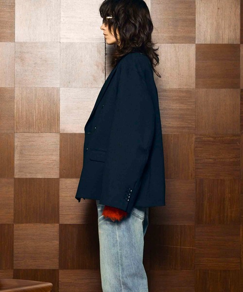 MAISON SPECIAL（メゾンスペシャル）の「《UNISEX》Toro-washer Prime-Ove Double Jacket/トロワッシャープライムオーバーダブルジャケット【MAISON SPECIAL/メゾンスペシャル】■セットアップ対応■（テーラードジャケット・メンズ・ブラック/チャコールグレー/ブラウン/グレイッシュベージュ・0/1/2）」の14枚目の写真