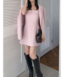 ワンピース（ピンク/桃色系・ショート・ミニ丈）ファッション