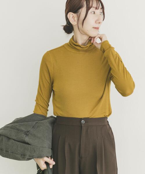 ITEMS URBANRESEARCH（アイテムズ アーバンリサーチ）の「リブタートルネックカットソー（Tシャツ/カットソー・レディース・ホワイト/マスタード/ブラック・FREE）」の12枚目の写真