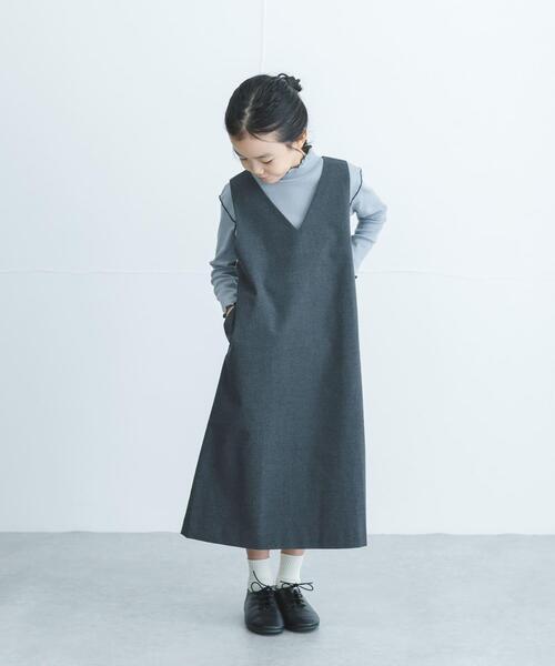 URBAN RESEARCH DOORS(アーバンリサーチドアーズ)の「『親子リンク』『UR TECH』ジャンパースカート(KIDS)(ワンピース・キッズ・ブラック/チャコールグレー・120/105/135)」の6枚目の写真