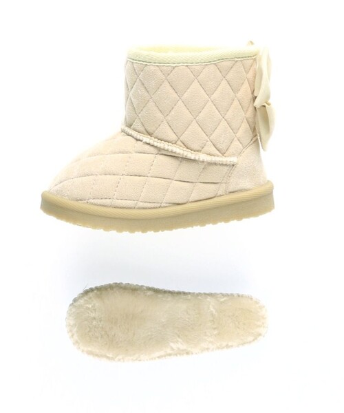 BRANSHES（ブランシェス）の「キルトリボンブーツ（ブーツ・キッズ・ラベンダー/アイボリー・18.0cm/19.0cm/17.0cm/16.0cm/15.0cm）」の6枚目の写真