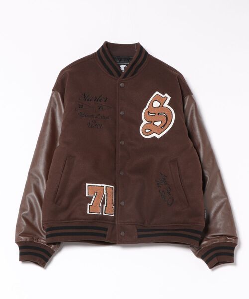 セール】【STARTER】フェイクメルトン袖PU中綿スタジャン ST-ST223