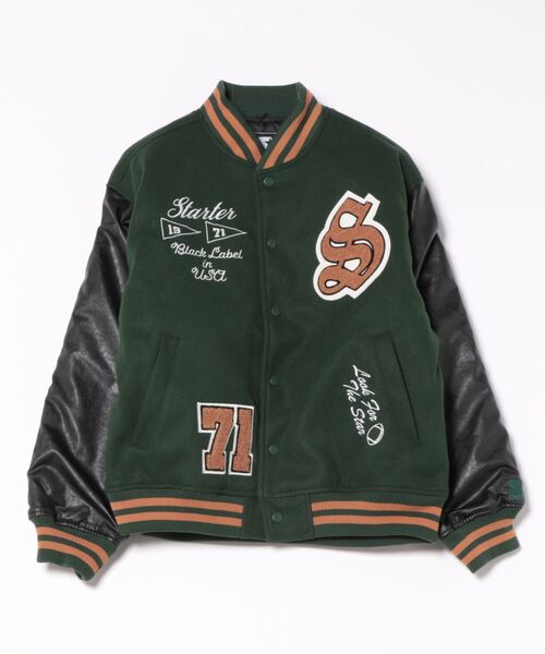 セール】【STARTER】フェイクメルトン袖PU中綿スタジャン ST-ST223