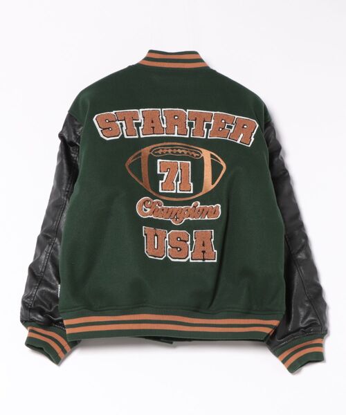 セール】【STARTER】フェイクメルトン袖PU中綿スタジャン ST-ST223