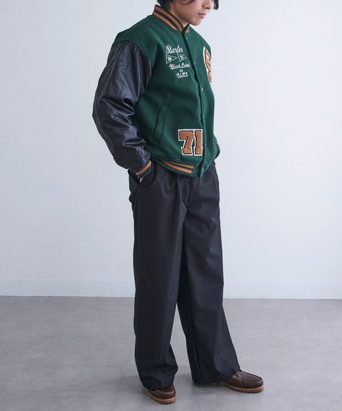 セール】【STARTER】フェイクメルトン袖PU中綿スタジャン ST-ST223