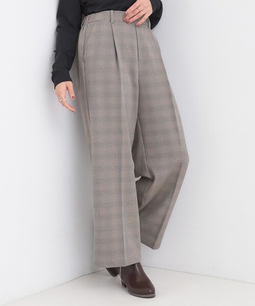 DRESKIP（ドレスキップ）の「【洗濯機可/S-LL/セットアップ可】脚のラインをきれいに魅せる センタープレスワイドパンツ（その他パンツ・レディース・ブラウン系その他/ネイビー/グレー系1・01/02/03/04）」の2枚目の写真