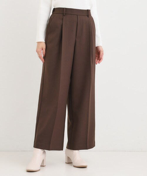 DRESKIP（ドレスキップ）の「【洗濯機可/S-LL/セットアップ可】脚のラインをきれいに魅せる センタープレスワイドパンツ（その他パンツ・レディース・ブラウン系その他/ネイビー/グレー系1・01/02/03/04）」の8枚目の写真