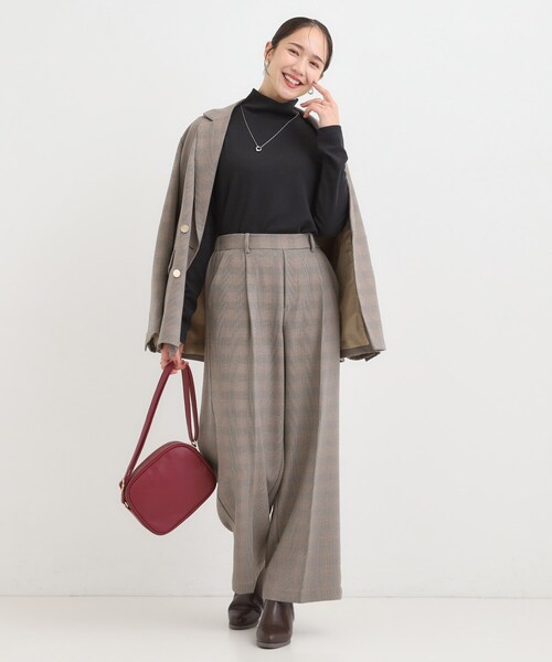 DRESKIP（ドレスキップ）の「【洗濯機可/S-LL/セットアップ可】脚のラインをきれいに魅せる センタープレスワイドパンツ（その他パンツ・レディース・ブラウン系その他/ネイビー/グレー系1・01/02/03/04）」の15枚目の写真