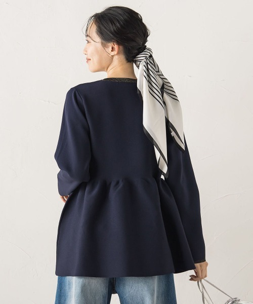 Droite lautreamont(ドロワットロートレアモン)の「ペプラムカーディガンニット≪手洗い可能≫(ニット/セーター・レディース・ライトグレー/ベージュ/ネイビー・M)」の14枚目の写真