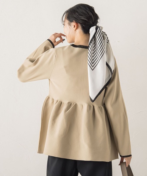 Droite lautreamont(ドロワットロートレアモン)の「ペプラムカーディガンニット≪手洗い可能≫(ニット/セーター・レディース・ライトグレー/ベージュ/ネイビー・M)」の20枚目の写真