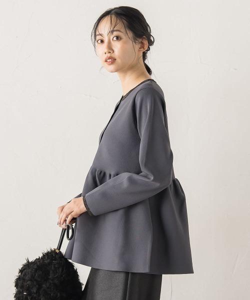 セール】ペプラムカーディガンニット≪手洗い可能≫（ニット/セーター