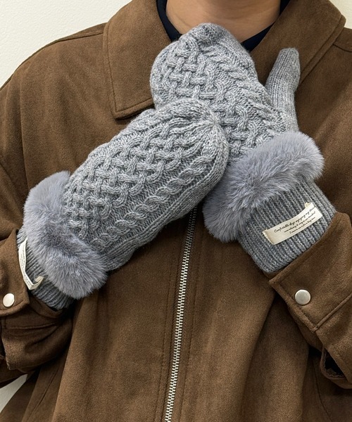 セール】【SETUP7】C'est doux ケーブルニット＆ファーミトン FTL