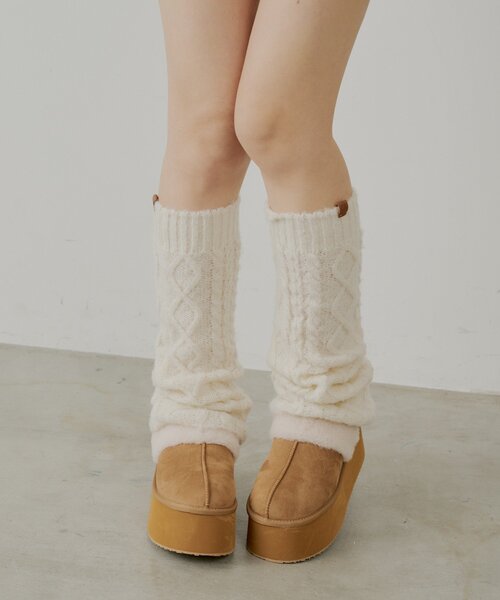 Chico(チコ)の「ケーブルレッグウォーマー(レッグウォーマー・レディース・ベージュ/ブラウン/アイボリー・FREE)」の5枚目の写真