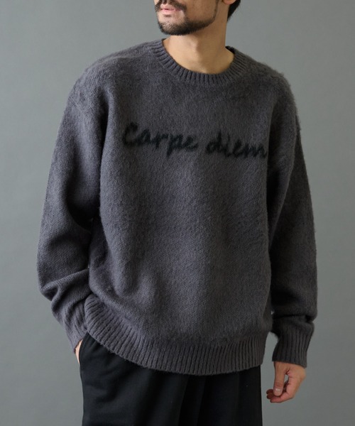 COLONY 2139（コロニートゥーワンスリーナイン）の「モヘアライクハンドライティングニット（ニット/セーター・メンズ・ブラウン/ブラック/グレー・LARGE/MEDIUM）」の2枚目の写真