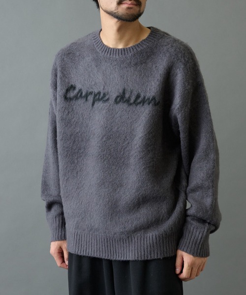 COLONY 2139（コロニートゥーワンスリーナイン）の「モヘアライクハンドライティングニット（ニット/セーター・メンズ・ブラウン/ブラック/グレー・LARGE/MEDIUM）」の6枚目の写真