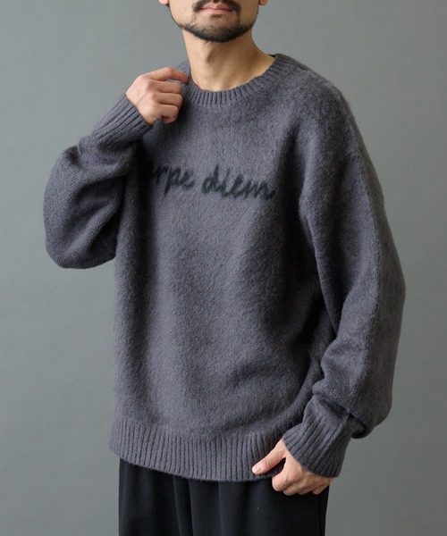 COLONY 2139（コロニートゥーワンスリーナイン）の「モヘアライクハンドライティングニット（ニット/セーター・メンズ・ブラウン/ブラック/グレー・LARGE/MEDIUM）」の4枚目の写真