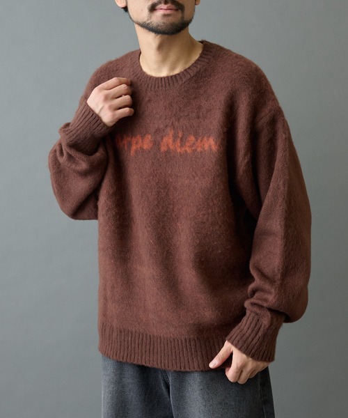 COLONY 2139（コロニートゥーワンスリーナイン）の「モヘアライクハンドライティングニット（ニット/セーター・メンズ・ブラウン/ブラック/グレー・LARGE/MEDIUM）」の12枚目の写真