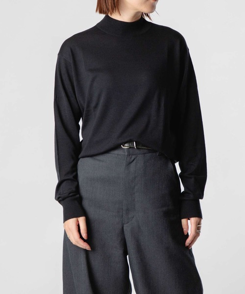 JOHN SMEDLEY(ジョンスメドレー)の「JOHN SMEDLEY AMITY ジョンスメドレー 長袖 ハイネック メリノウール ニット(ニット/セーター・レディース・ブラック/チャコール・LARGE/MEDIUM/SMALL)」の18枚目の写真