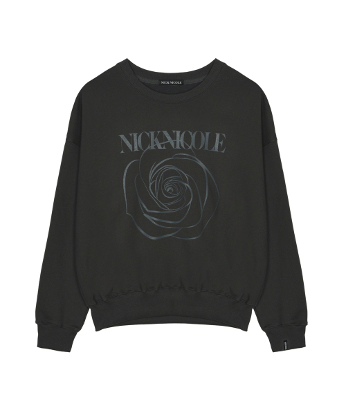 NICK&NICOLE(ニックアンドニコール)の「NICOLE ROSE PRINTING SWEATSHIRT_CHARCOAL(スウェット・レディース・その他・FREE)」の1枚目の写真