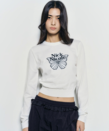 MINI BUTTERFLY SIGNATURE SLEEVE KNIT_IVORY BLACK