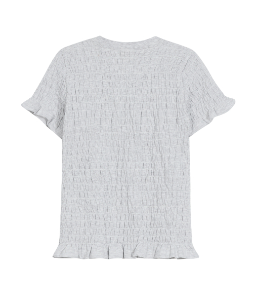 TYPESERVICE（タイプサービス）の「Smocked Graphic Top [Gray]（Tシャツ/カットソー・レディース・その他・FREE）」の2枚目の写真