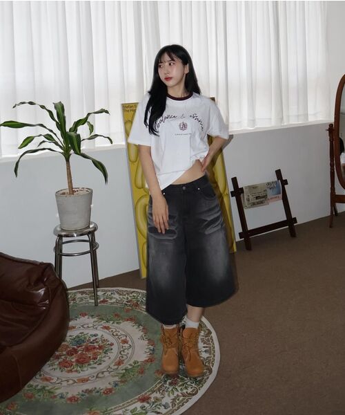 Verdnt（バーダント）の「スプレードミンゴウォッシングデニムショートパンツ[グレー]（その他パンツ・レディース・グレー・SMALL/MEDIUM/LARGE/X-LARGE）」の12枚目の写真